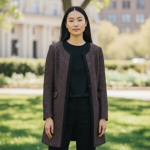 Pendleton Wool Blend Black and Red Tweed Blazer Coat size 6